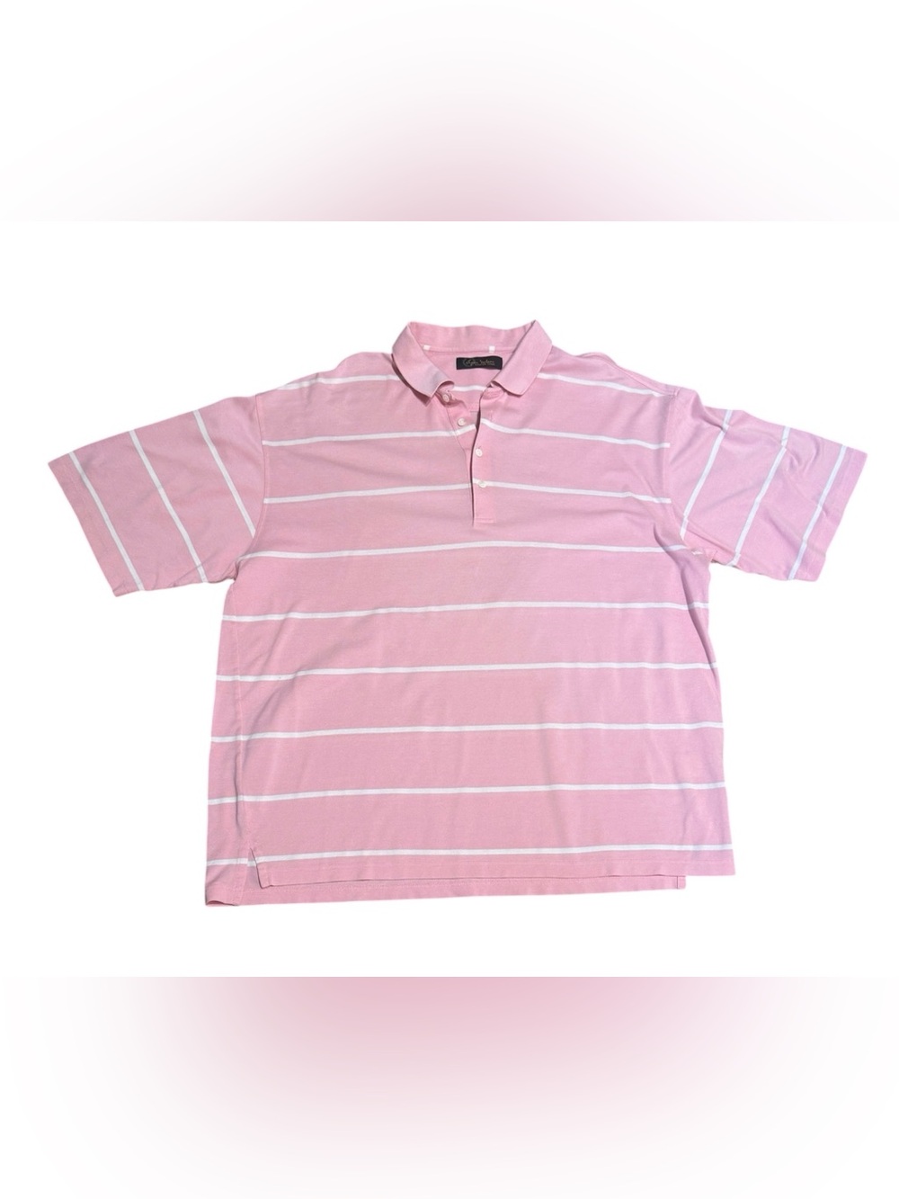 Byron Nelson Vintage Signature Series Triple Mercerized Pink Striped Polo- XXL